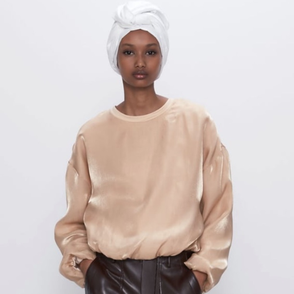 Zara satin effect sweatshirt